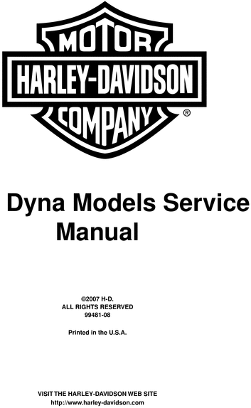 Product picture 2007 Harley Davidson Dyna Models  Service Manual